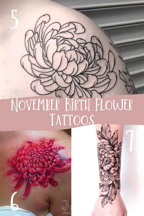 november birth flower tattoo